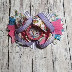 Unicorn and Rainbow HairbowHand Crafted Hair Accessories/Accessories, Size OSG f